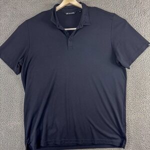 Travis Mathew‎ Polo Shirt Mens 2XL Black Performance Golf Pima Cotton Blend Peru